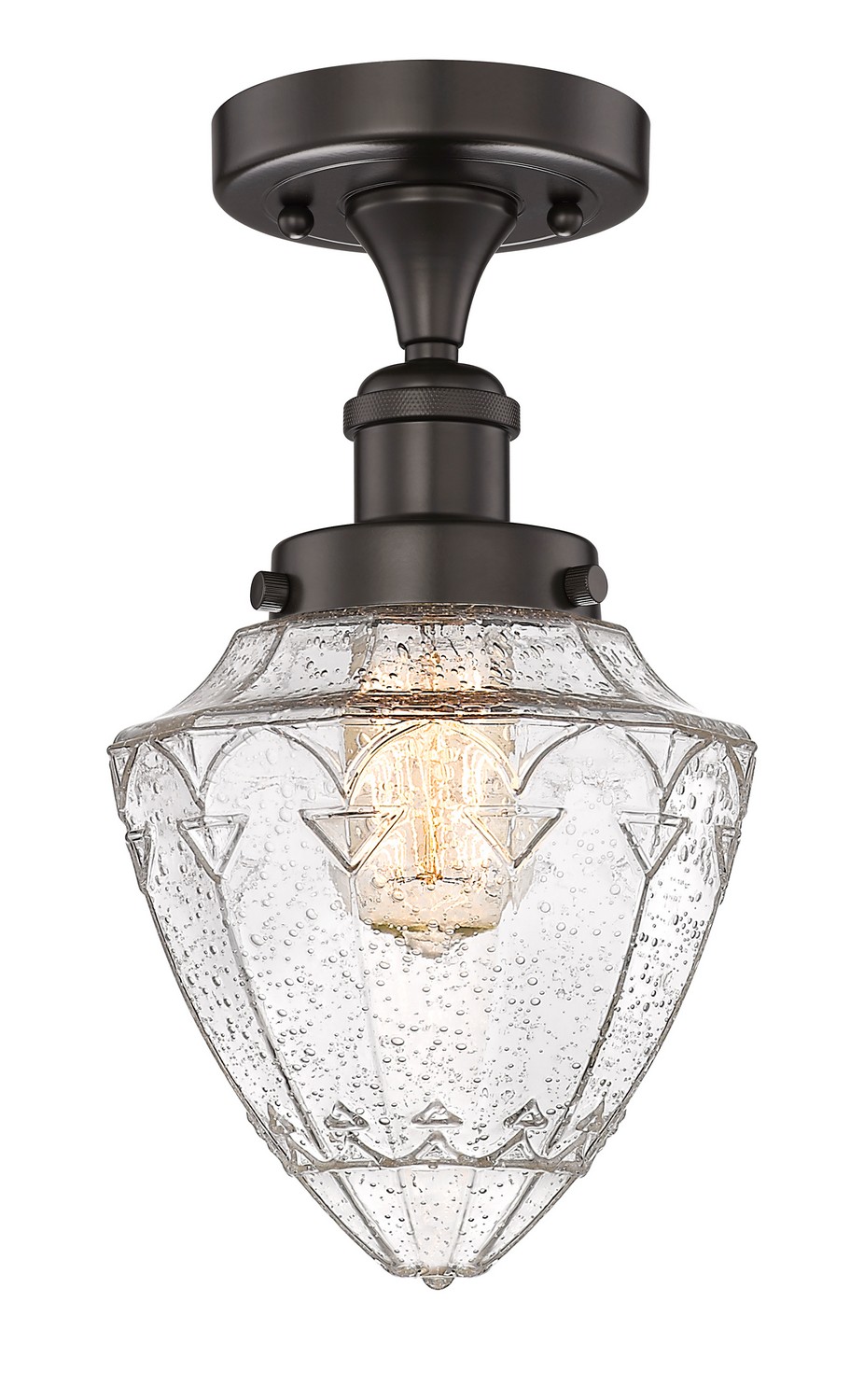 One Light Semi-Flush Mount by Innovations - Edison Collection, Oil Rubbed Bronze Finish - 616-1F-OB-G664-7