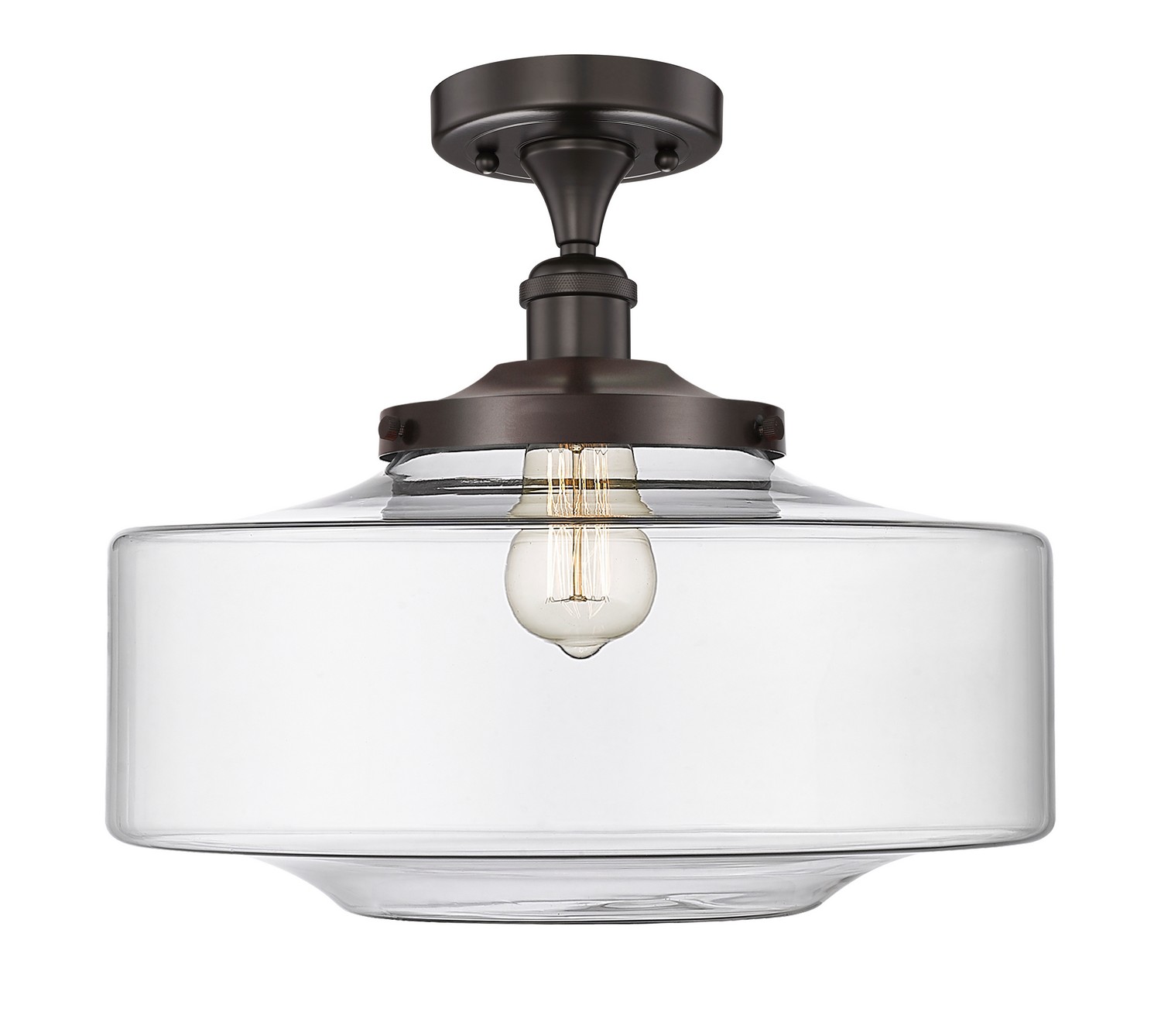 One Light Semi-Flush Mount by Innovations - Edison Collection, Oil Rubbed Bronze Finish - 616-1F-OB-G692-16