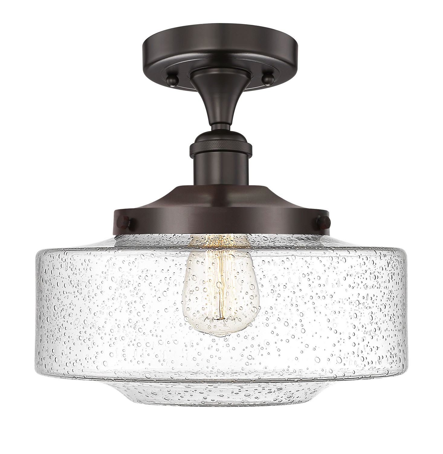 One Light Semi-Flush Mount by Innovations - Edison Collection, Oil Rubbed Bronze Finish - 616-1F-OB-G694-12