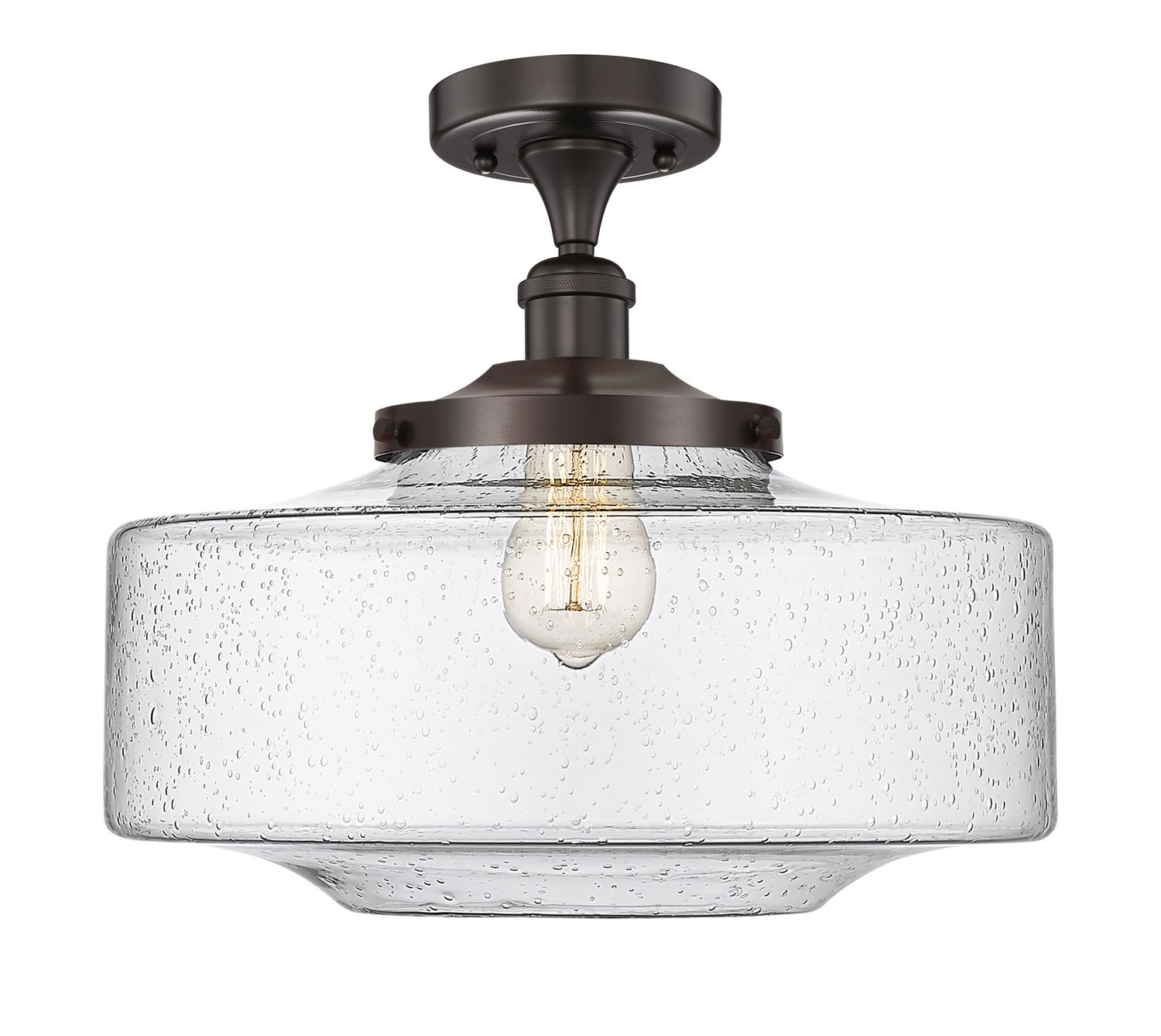 One Light Semi-Flush Mount by Innovations - Edison Collection, Oil Rubbed Bronze Finish - 616-1F-OB-G694-16