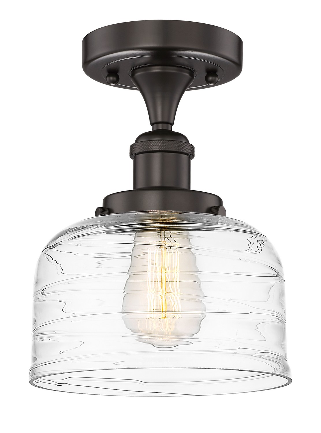 One Light Semi-Flush Mount by Innovations - Edison Collection, Oil Rubbed Bronze Finish - 616-1F-OB-G713