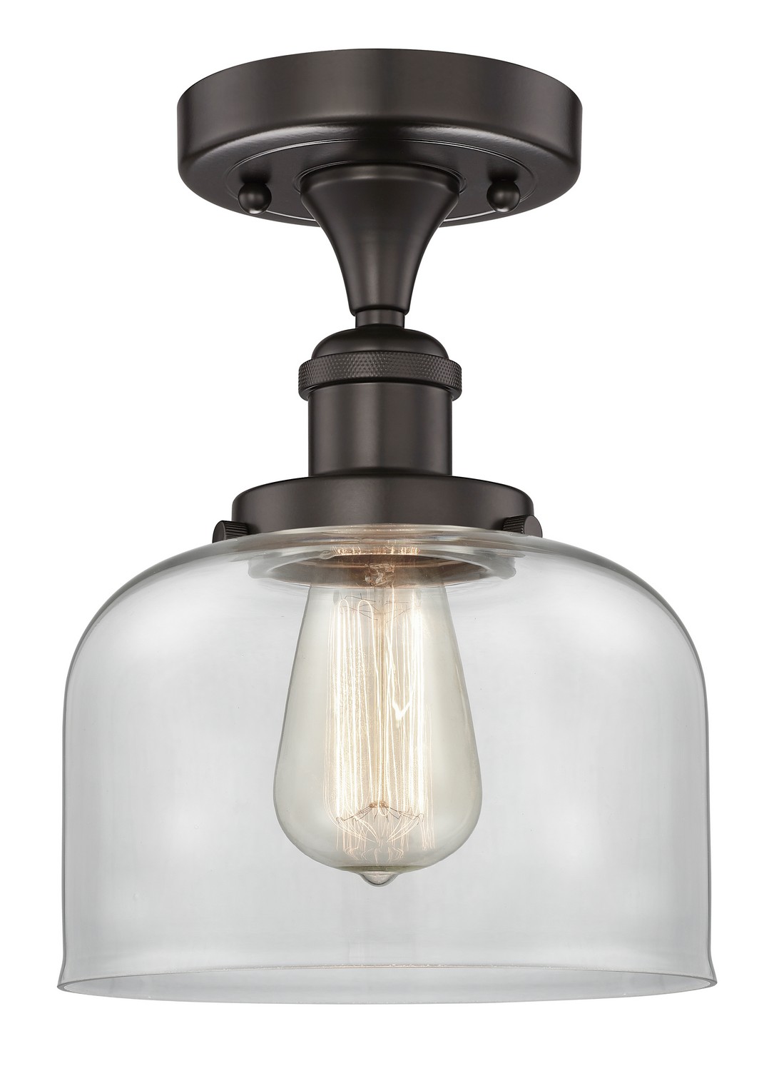 One Light Semi-Flush Mount by Innovations - Edison Collection, Oil Rubbed Bronze Finish - 616-1F-OB-G72