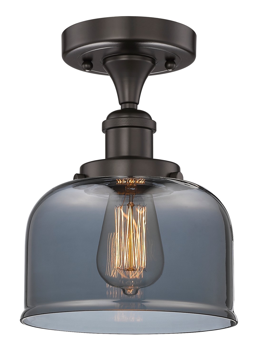 One Light Semi-Flush Mount by Innovations - Edison Collection, Oil Rubbed Bronze Finish - 616-1F-OB-G73
