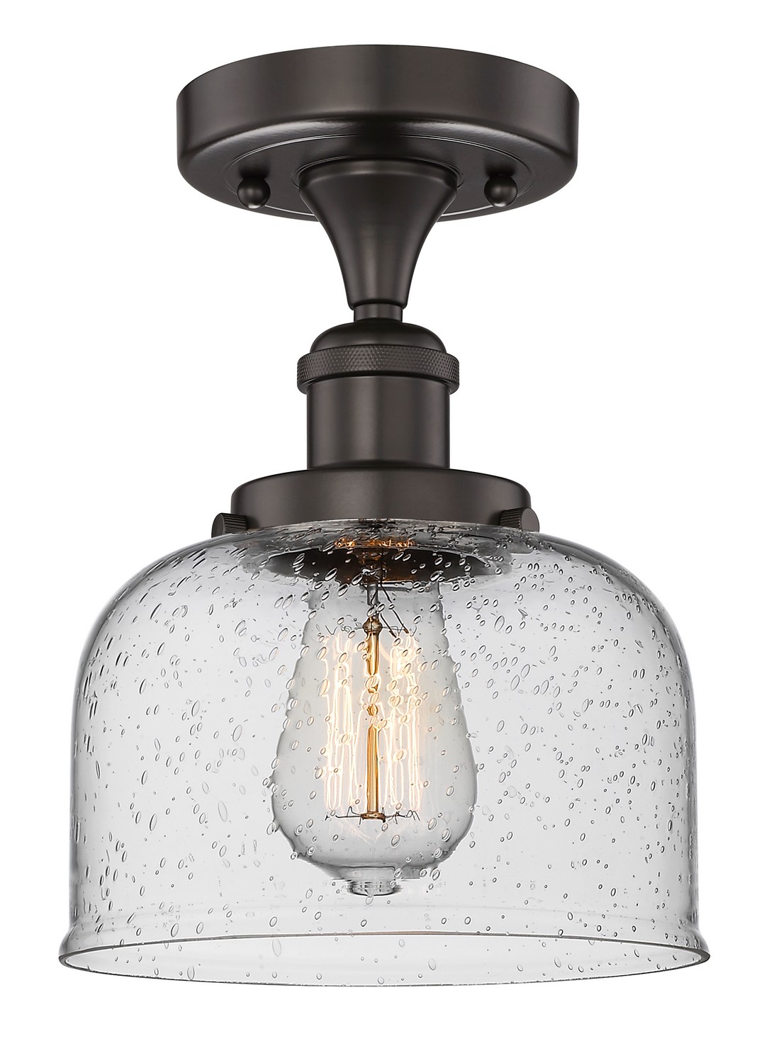 One Light Semi-Flush Mount by Innovations - Edison Collection, Oil Rubbed Bronze Finish - 616-1F-OB-G74
