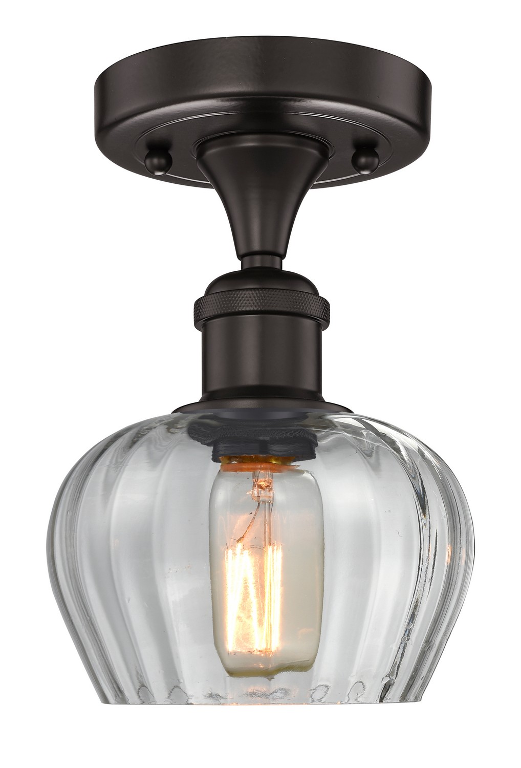 One Light Semi-Flush Mount by Innovations - Edison Collection, Oil Rubbed Bronze Finish - 616-1F-OB-G92