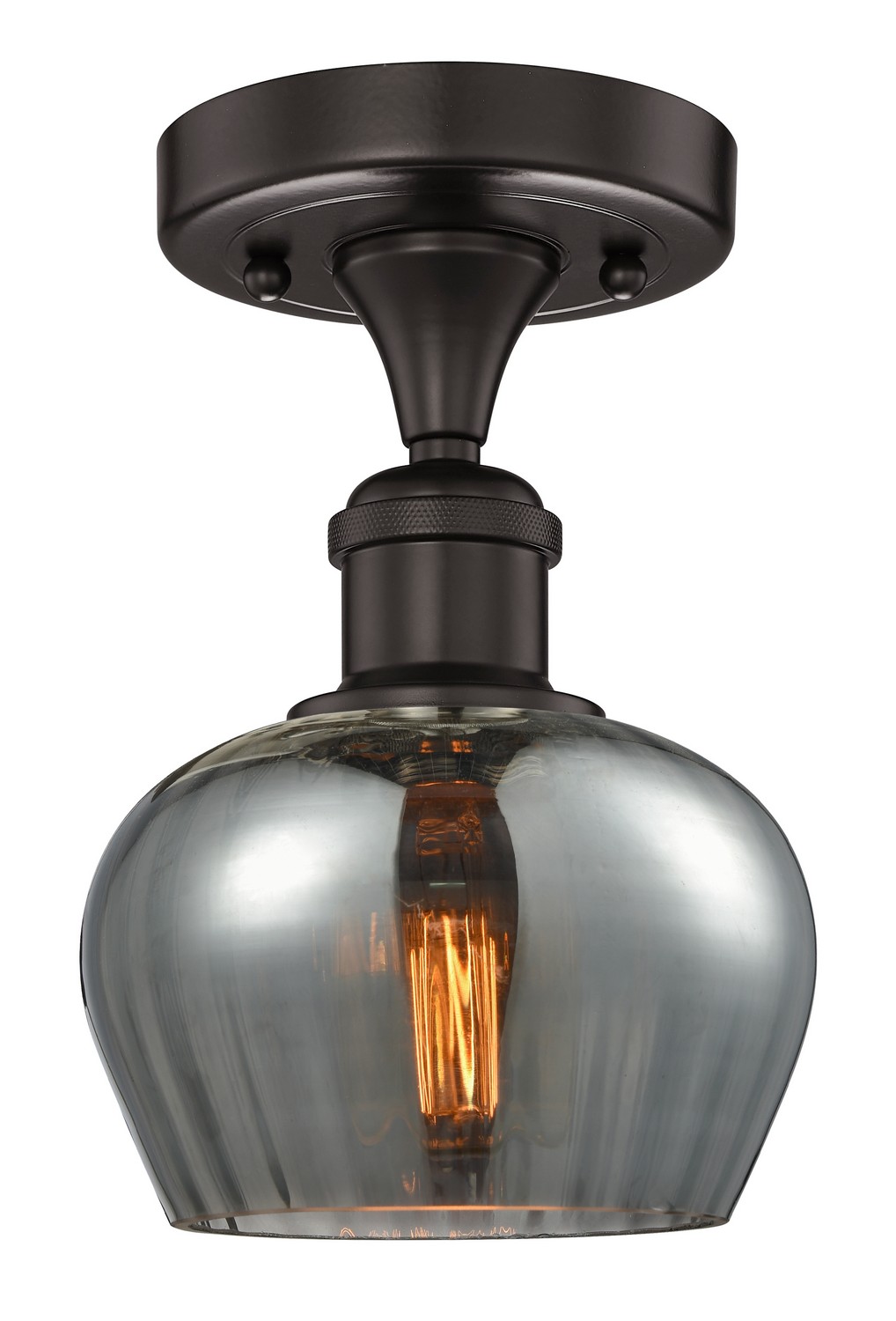 One Light Semi-Flush Mount by Innovations - Edison Collection, Oil Rubbed Bronze Finish - 616-1F-OB-G93