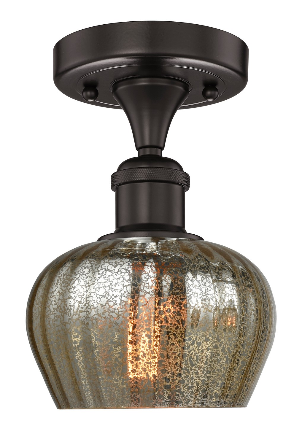 One Light Semi-Flush Mount by Innovations - Edison Collection, Oil Rubbed Bronze Finish - 616-1F-OB-G96