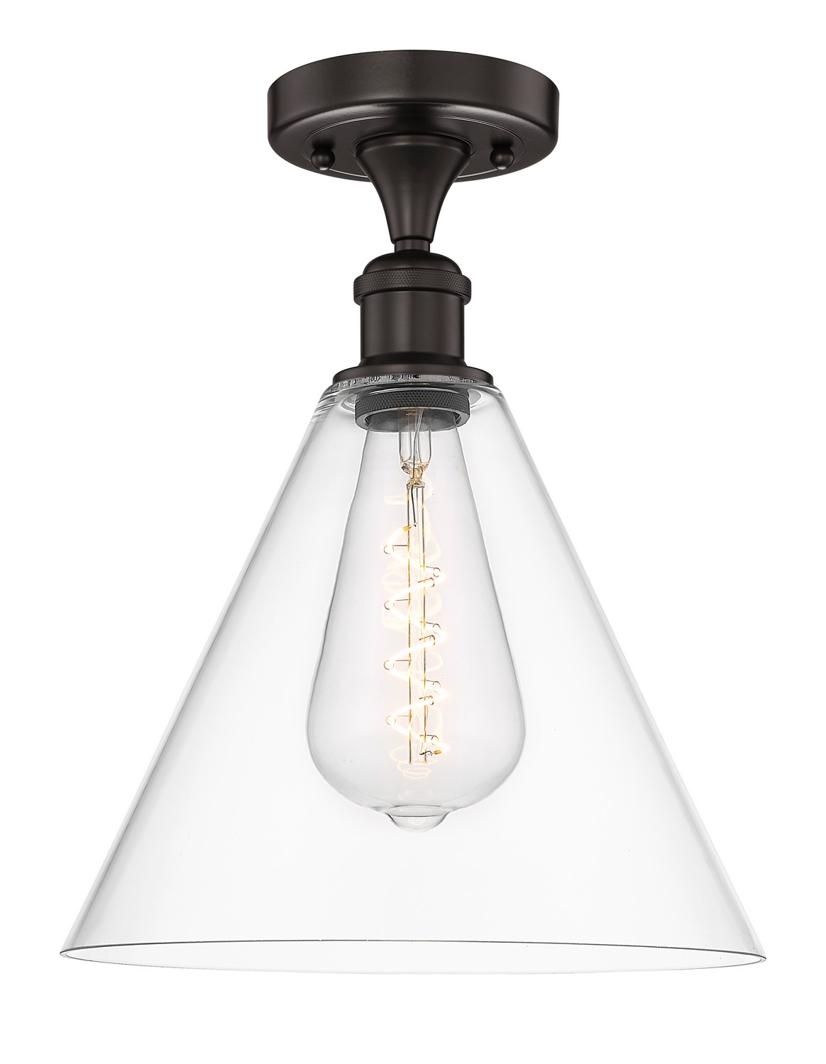 One Light Semi-Flush Mount by Innovations - Edison Collection, Oil Rubbed Bronze Finish - 616-1F-OB-GBC-122