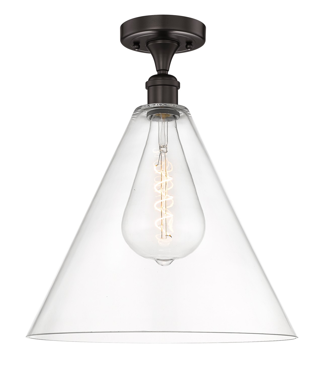 One Light Semi-Flush Mount by Innovations - Edison Collection, Oil Rubbed Bronze Finish - 616-1F-OB-GBC-162