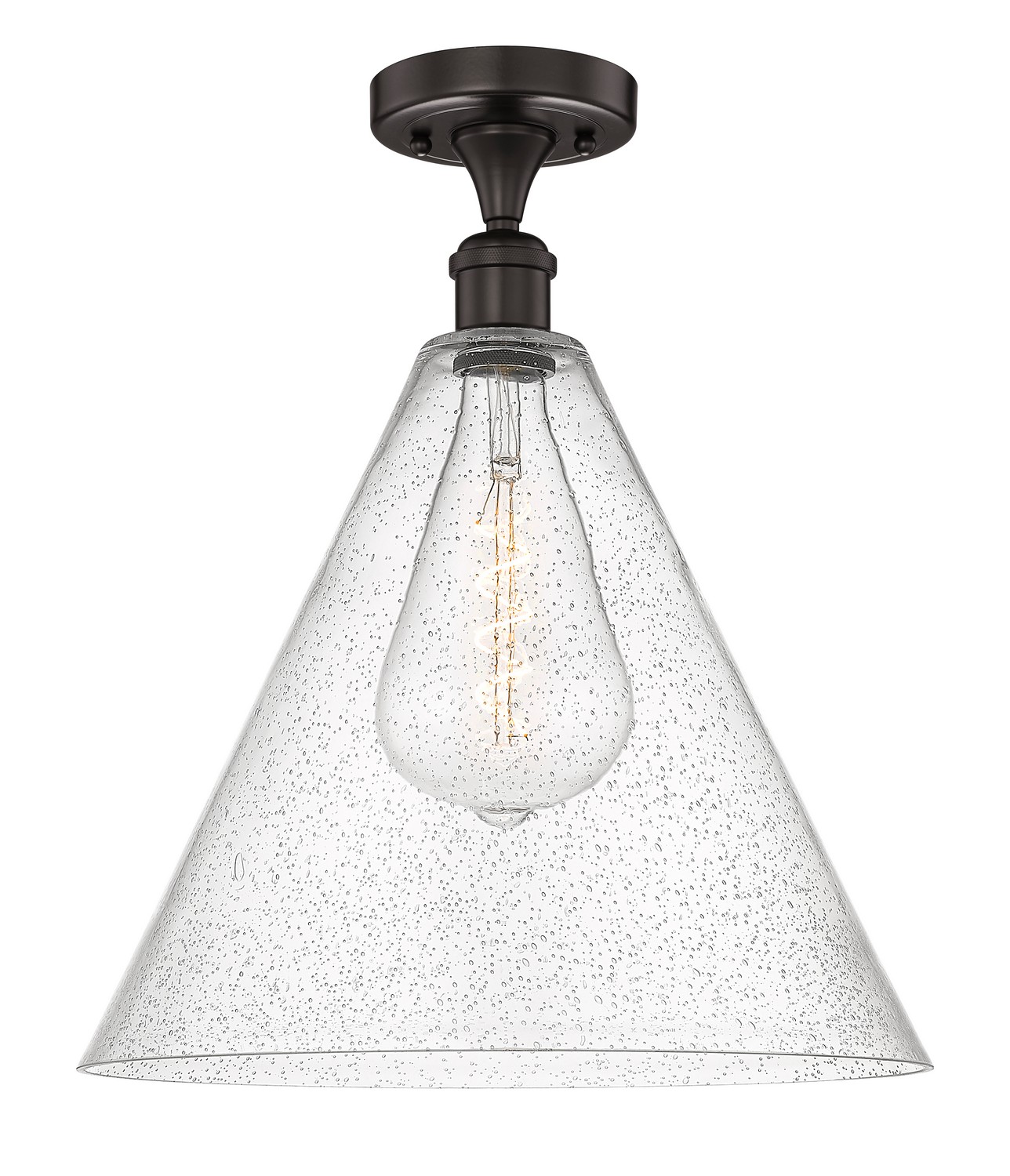 One Light Semi-Flush Mount by Innovations - Edison Collection, Oil Rubbed Bronze Finish - 616-1F-OB-GBC-164