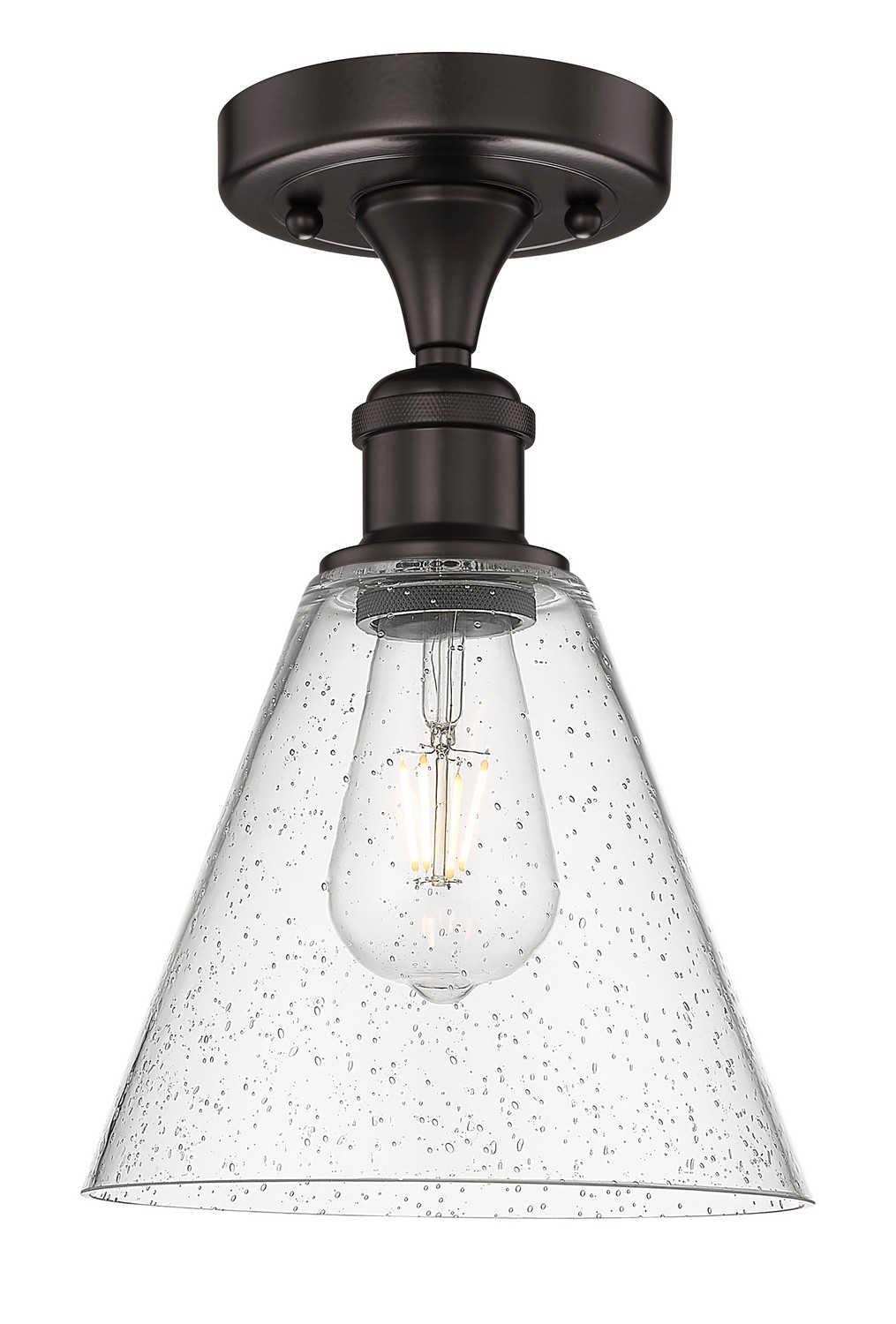 One Light Semi-Flush Mount by Innovations - Edison Collection, Oil Rubbed Bronze Finish - 616-1F-OB-GBC-84