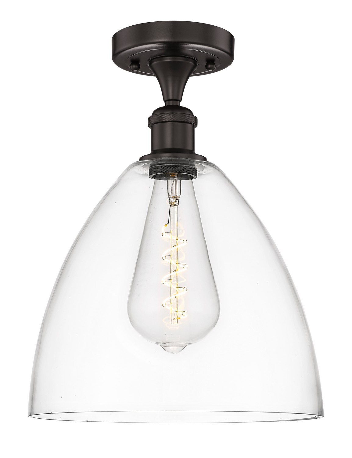 One Light Semi-Flush Mount by Innovations - Edison Collection, Oil Rubbed Bronze Finish - 616-1F-OB-GBD-122