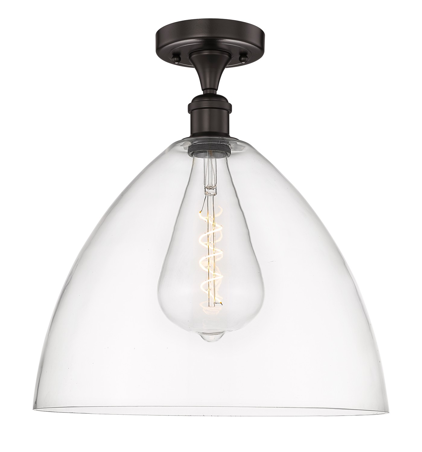One Light Semi-Flush Mount by Innovations - Edison Collection, Oil Rubbed Bronze Finish - 616-1F-OB-GBD-162