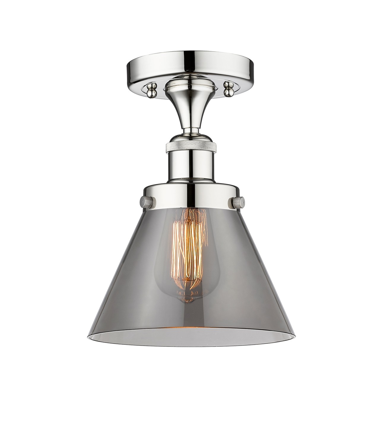 One Light Semi-Flush Mount by Innovations - Edison Collection, Polished Chrome Finish - 616-1F-PC-G43