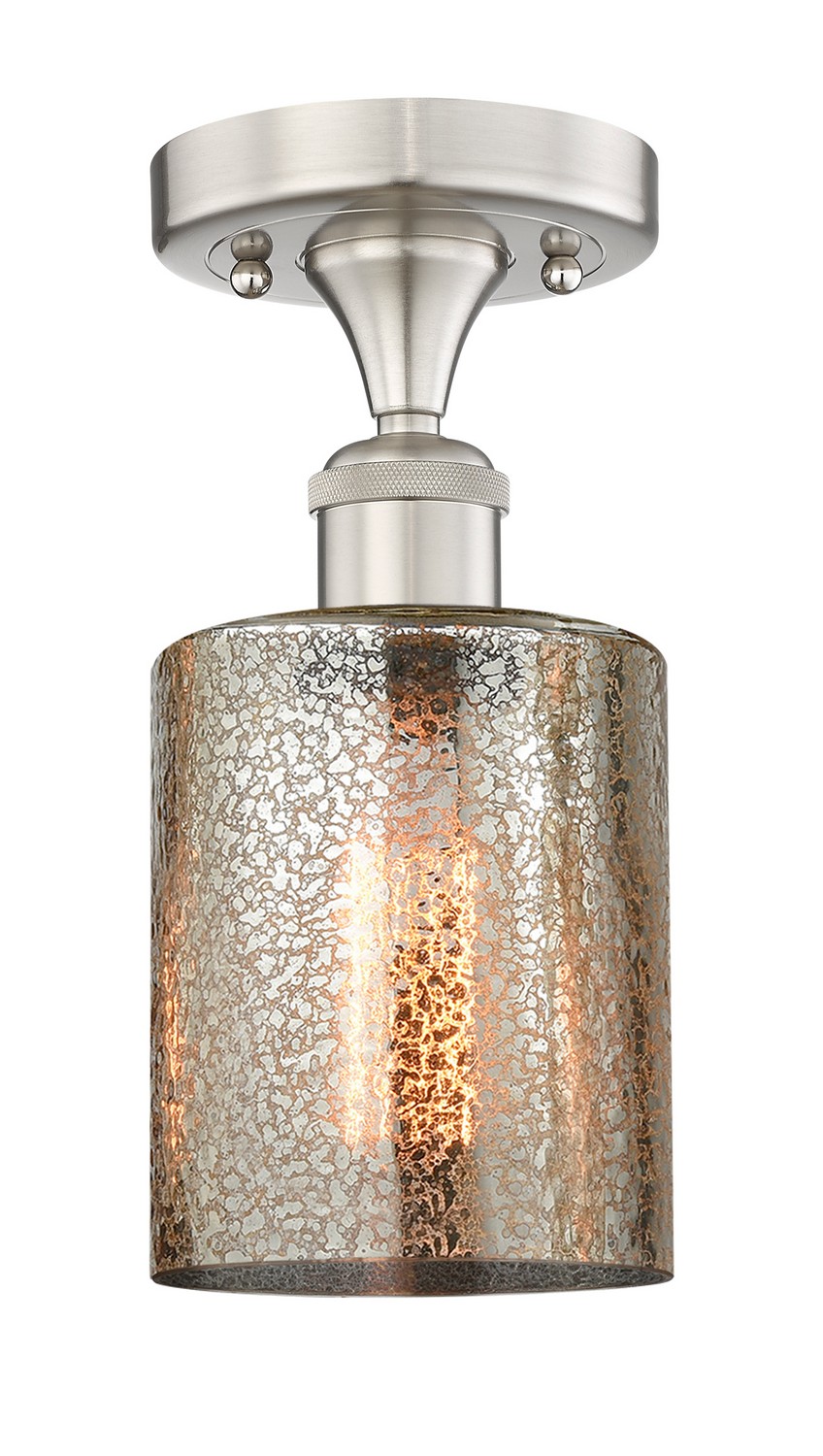 One Light Semi-Flush Mount by Innovations - Edison Collection, Brushed Satin Nickel Finish - 616-1F-SN-G116