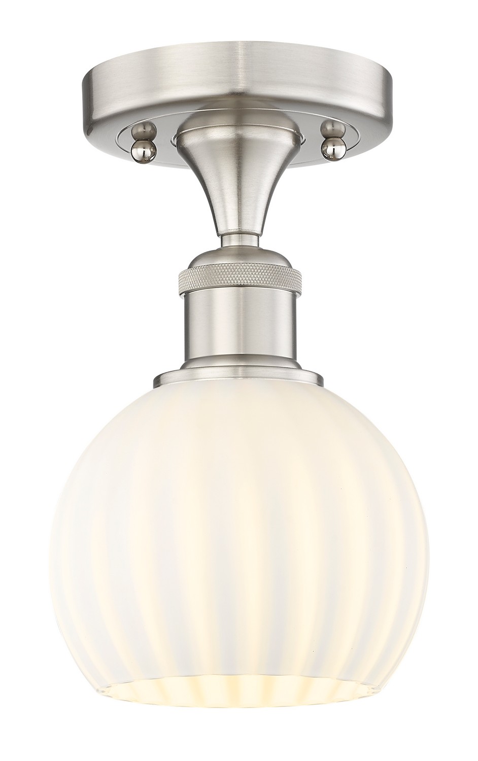 One Light Semi-Flush Mount by Innovations - Edison Collection, Brushed Satin Nickel Finish - 616-1F-SN-G1217-6WV