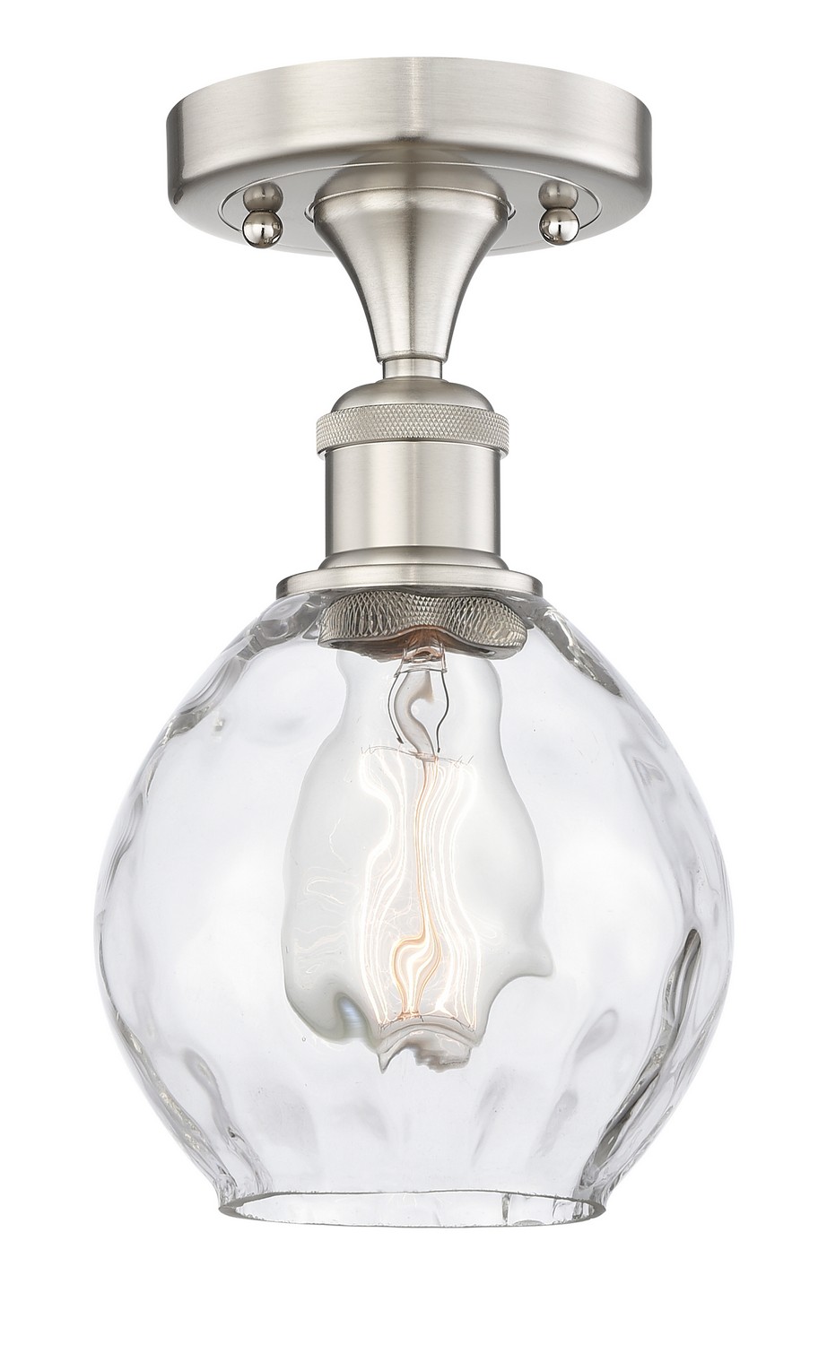 One Light Semi-Flush Mount by Innovations - Edison Collection, Brushed Satin Nickel Finish - 616-1F-SN-G362