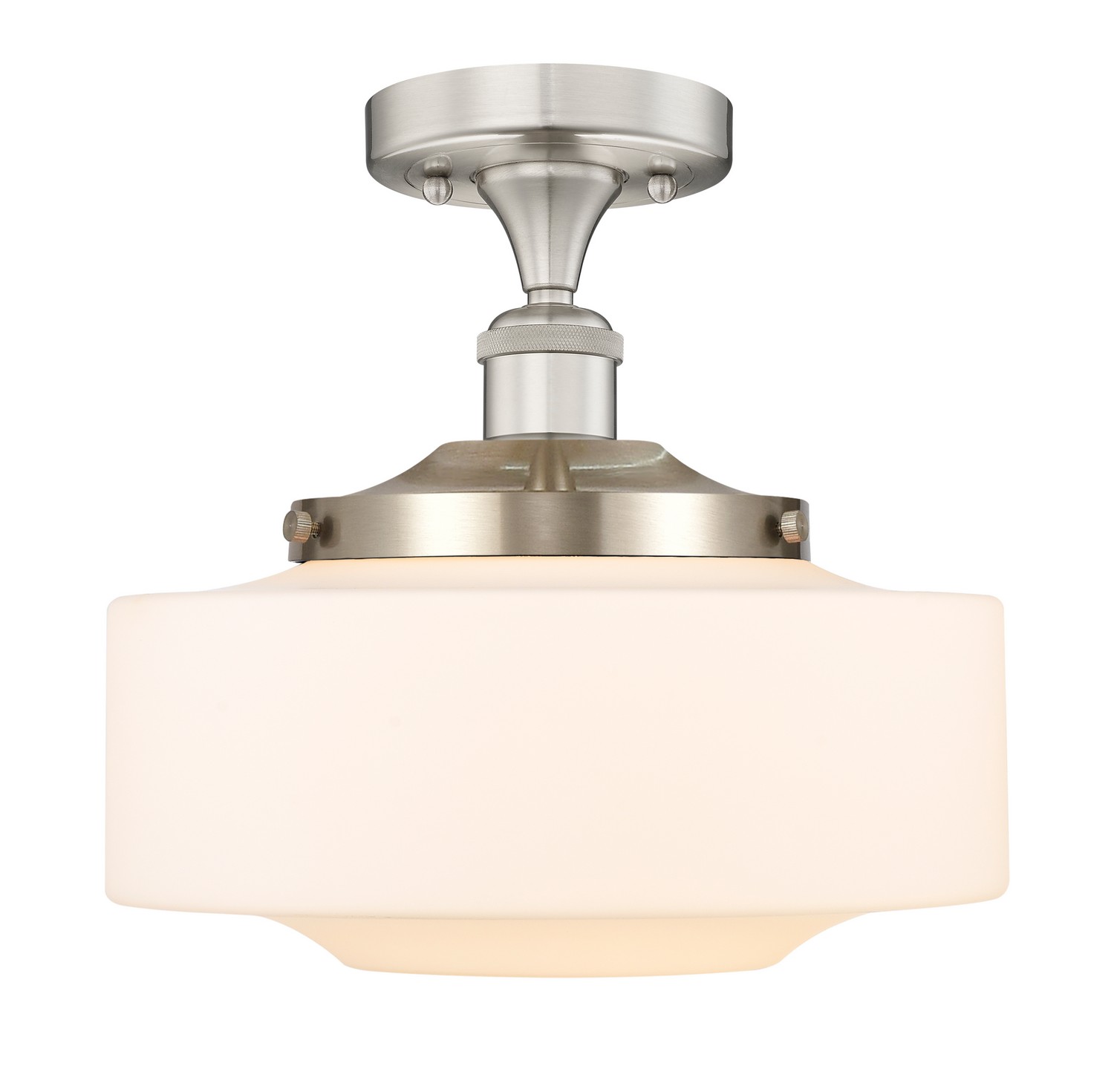 One Light Semi-Flush Mount by Innovations - Edison Collection, Brushed Satin Nickel Finish - 616-1F-SN-G691-12