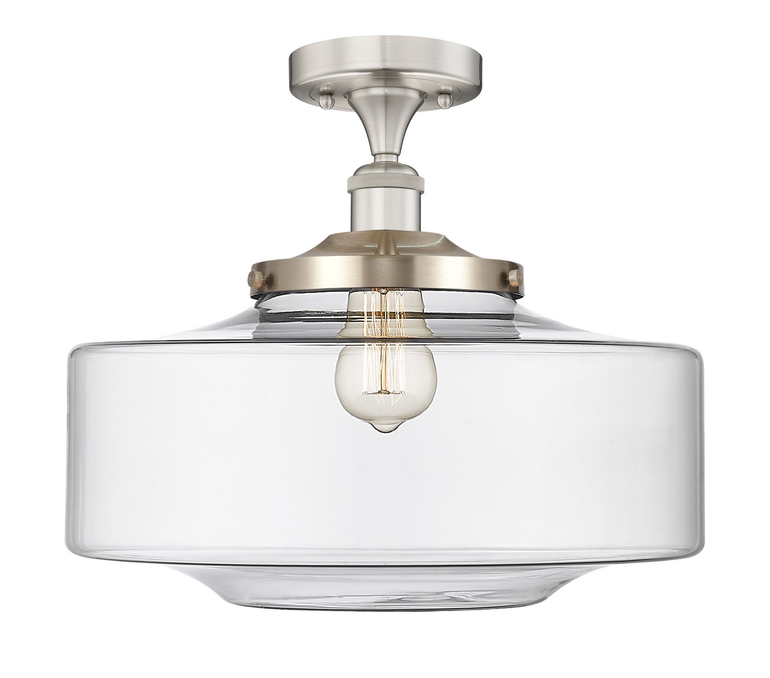 One Light Semi-Flush Mount by Innovations - Edison Collection, Brushed Satin Nickel Finish - 616-1F-SN-G692-16