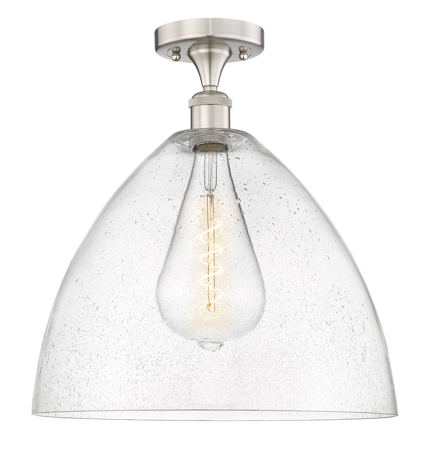 One Light Semi-Flush Mount by Innovations - Edison Collection, Brushed Satin Nickel Finish - 616-1F-SN-GBD-164