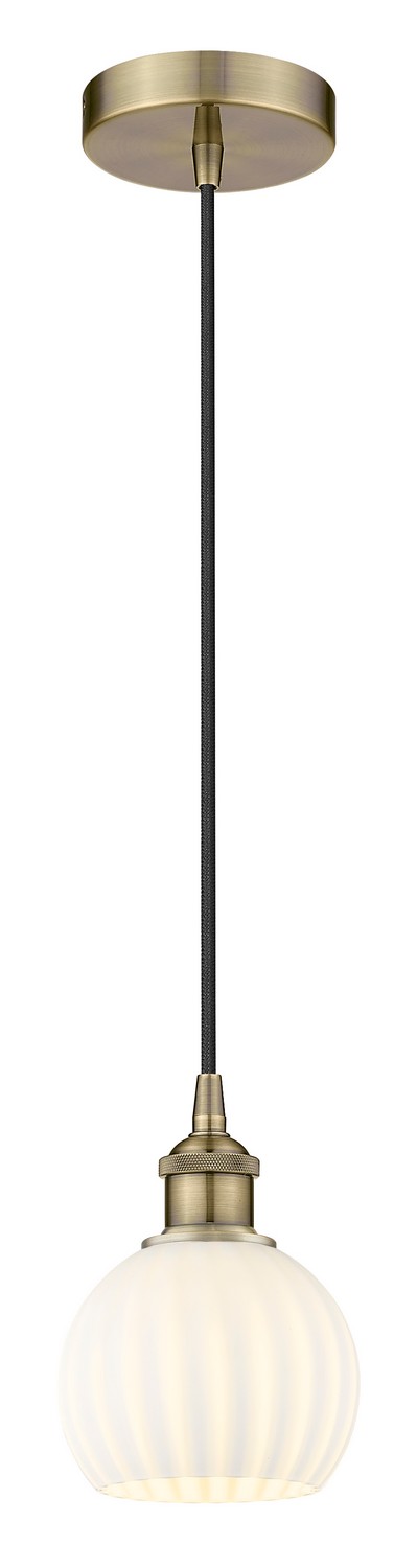 One Light Mini Pendant by Innovations - Edison Collection, Antique Brass Finish - 616-1P-AB-G1217-6WV