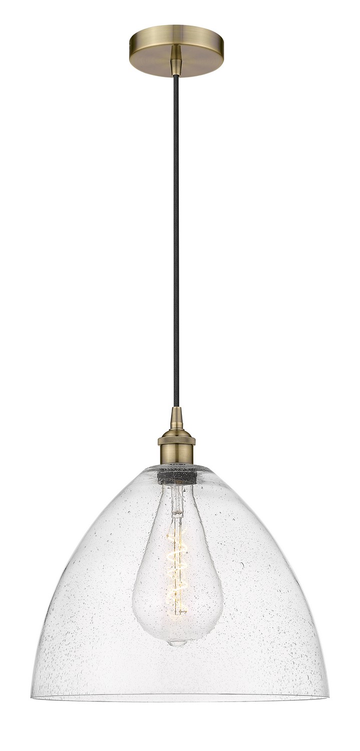 One Light Pendant by Innovations - Edison Collection, Antique Brass Finish - 616-1P-AB-GBD-164