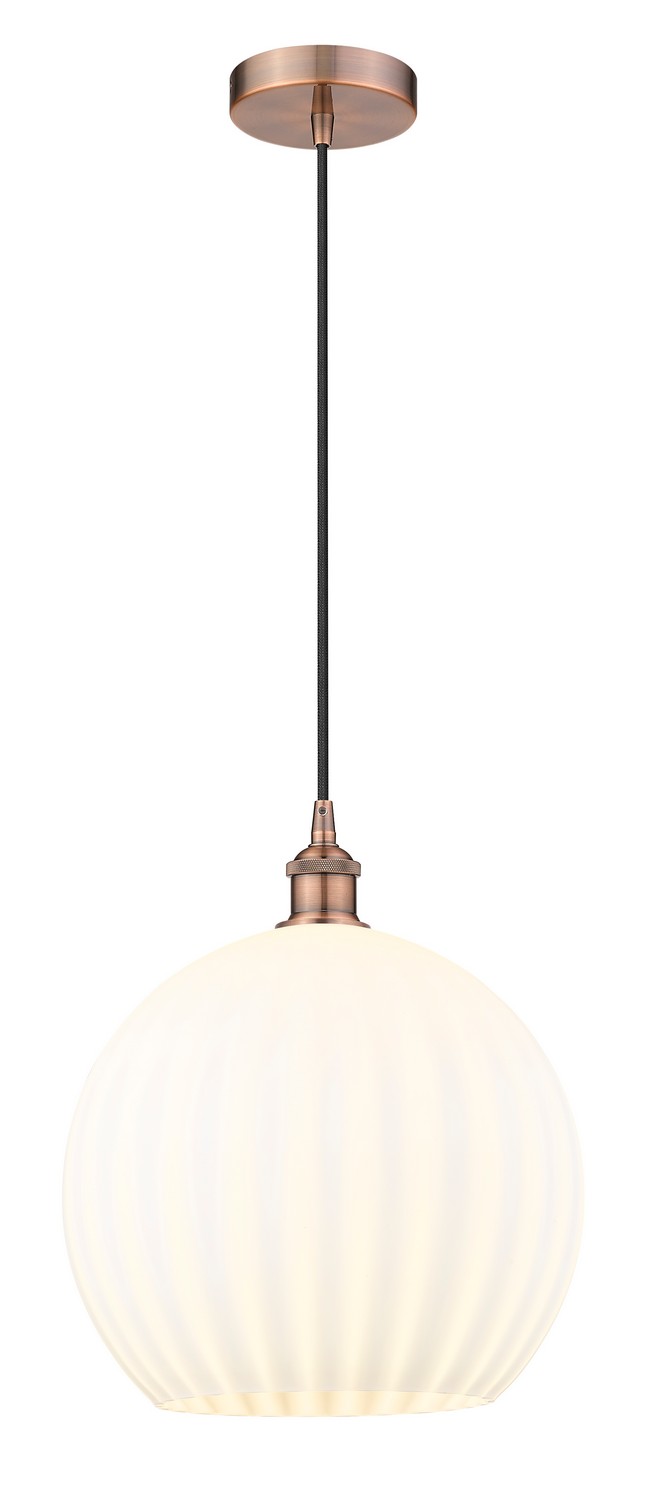 One Light Pendant by Innovations - Edison Collection, Antique Copper Finish - 616-1P-AC-G1217-14WV