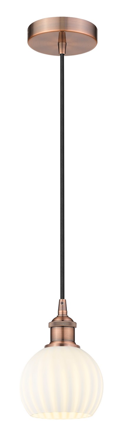 One Light Mini Pendant by Innovations - Edison Collection, Antique Copper Finish - 616-1P-AC-G1217-6WV
