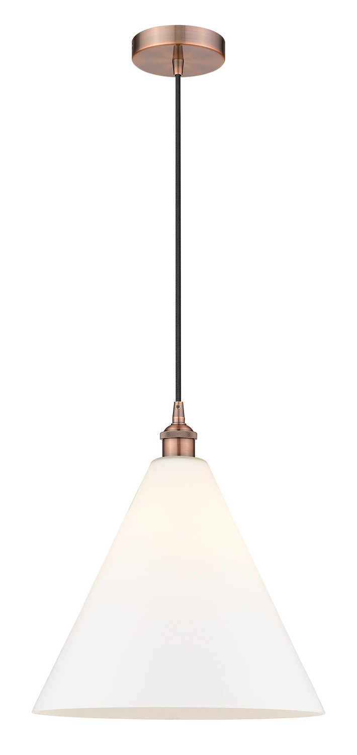 One Light Pendant by Innovations - Edison Collection, Antique Copper Finish - 616-1P-AC-GBC-161
