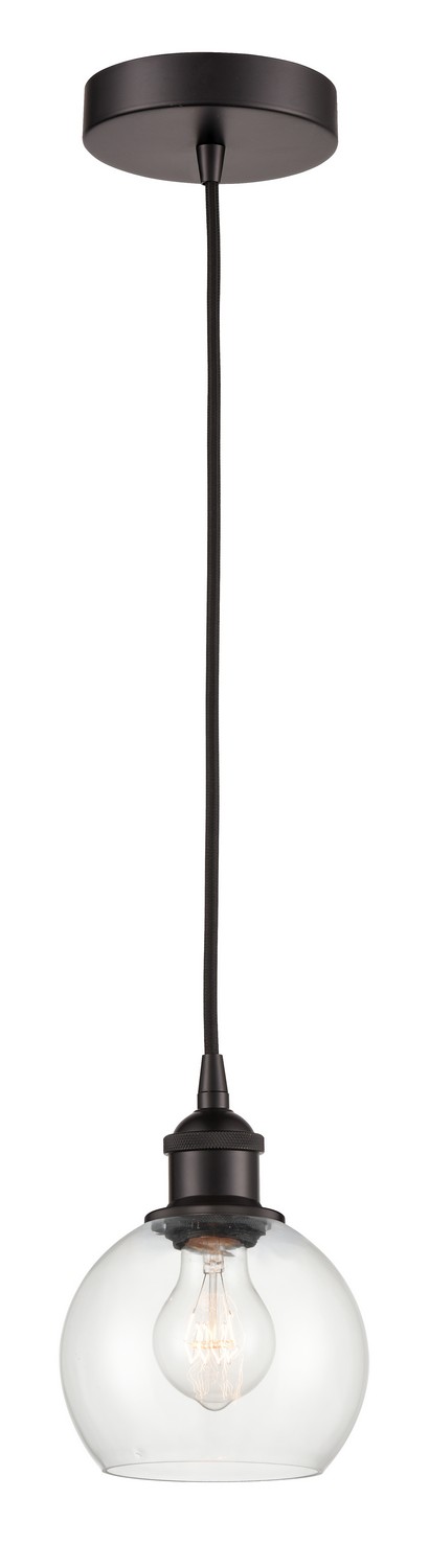 One Light Mini Pendant by Innovations - Edison Collection, Oil Rubbed Bronze Finish - 616-1P-OB-G122-6