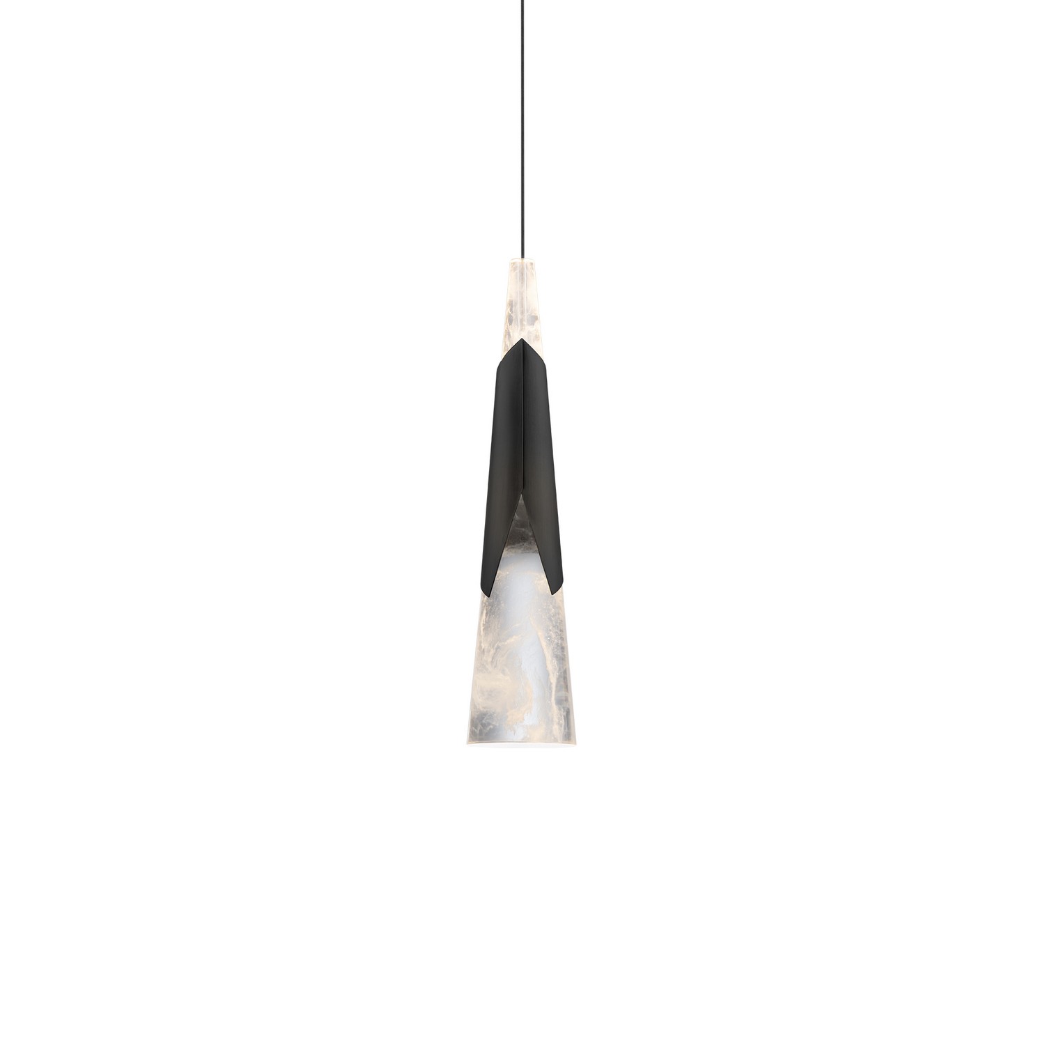 Photos - Chandelier / Lamp Modern Forms Black LED Mini Pendant from the Kilt Collection PD-44416-30-BK