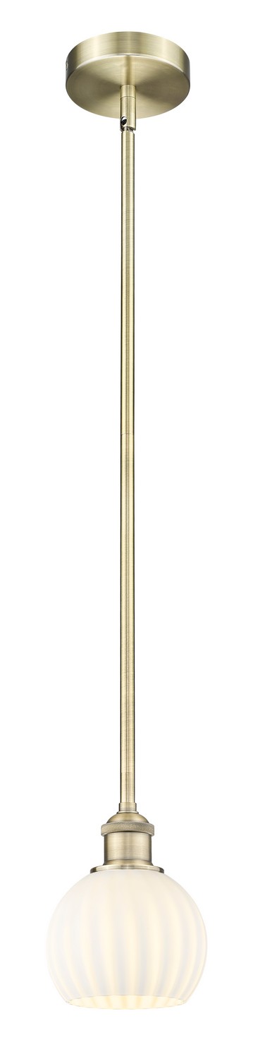 One Light Mini Pendant by Innovations - Edison Collection, Antique Brass Finish - 616-1S-AB-G1217-6WV