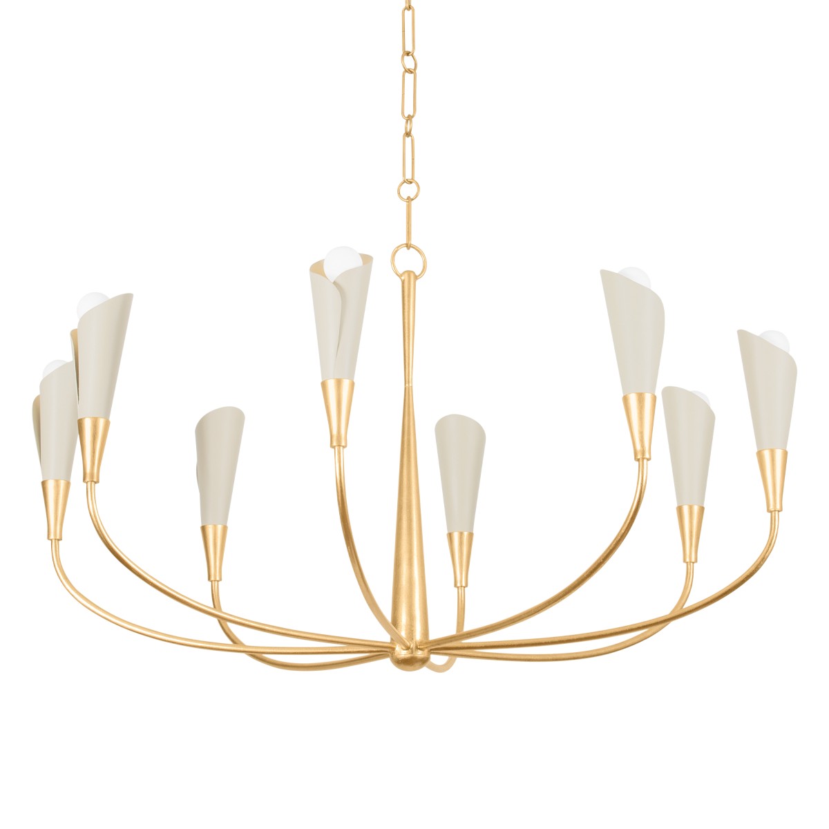 HVAL 3158-VGL/SSD Eight Light Chandelier Vintage Gold Leaf/Soft Sand Number Of Bulbs 8