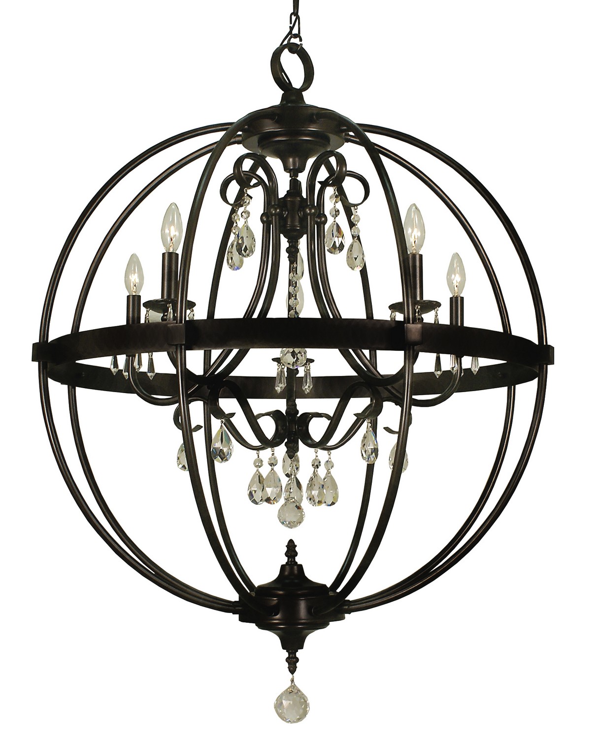 FRAM 1069MBLACK 5-LIGHT MATTE BLACK COMPASS FOYER CHANDELIER