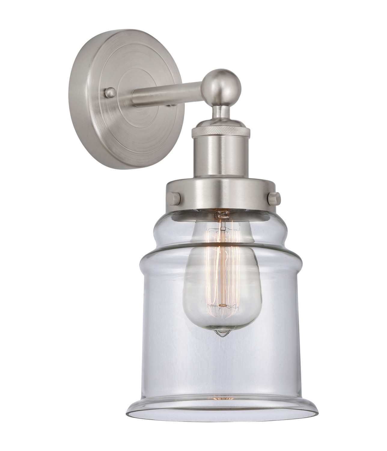 One Light Wall Sconce by Innovations - Edison Collection, Brushed Satin Nickel Finish - 616-1W-SN-G182
