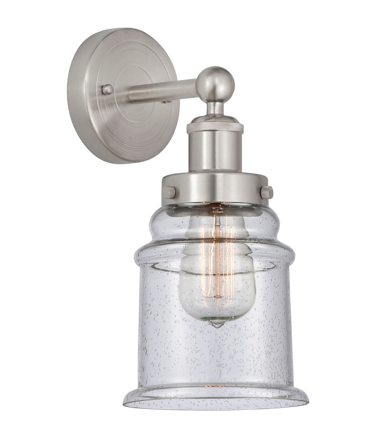 One Light Wall Sconce by Innovations - Edison Collection, Brushed Satin Nickel Finish - 616-1W-SN-G184