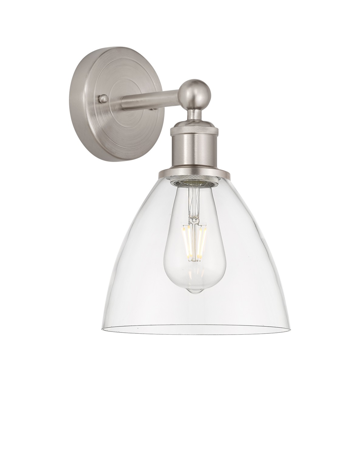 One Light Wall Sconce by Innovations - Edison Collection, Brushed Satin Nickel Finish - 616-1W-SN-GBD-752