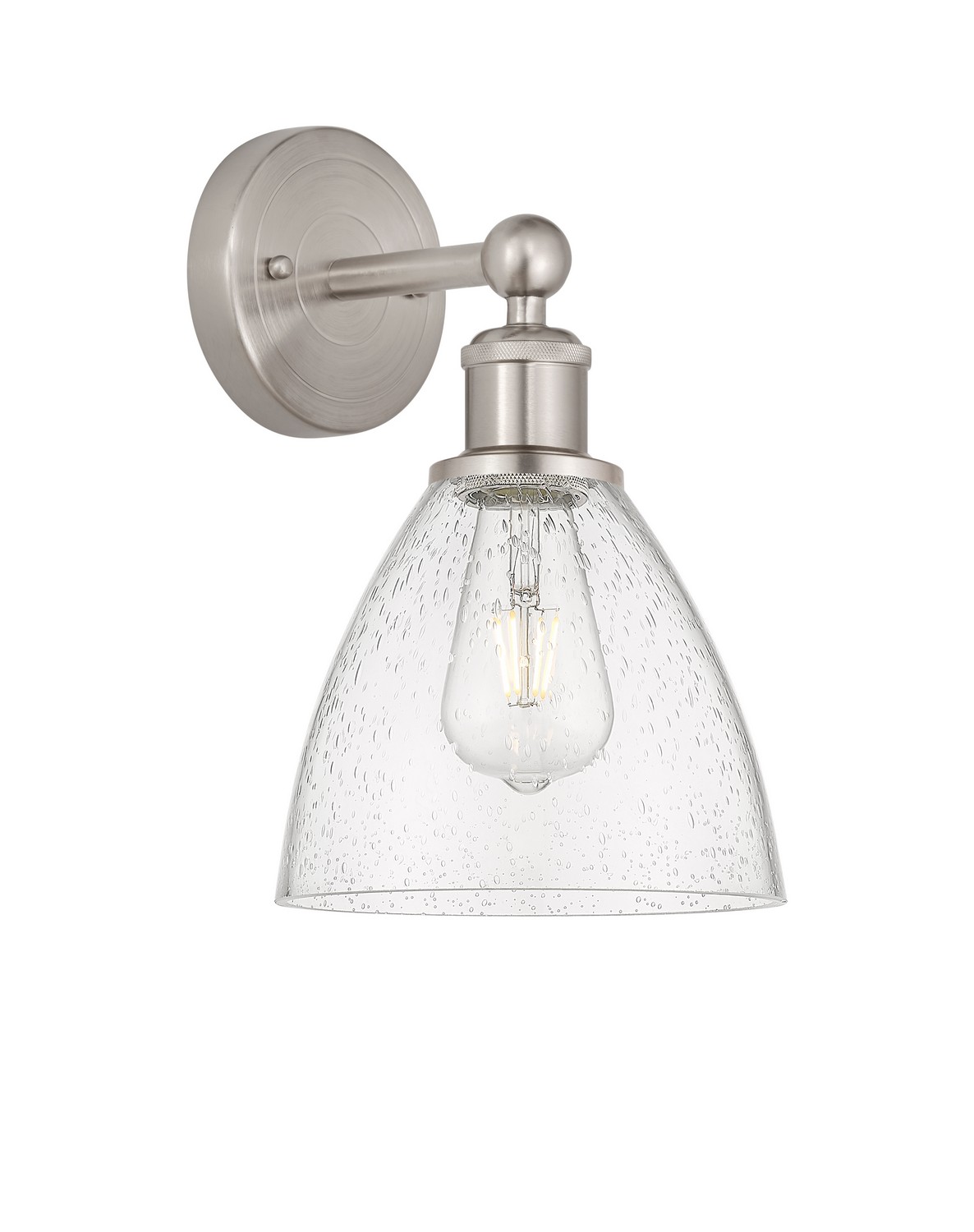 One Light Wall Sconce by Innovations - Edison Collection, Brushed Satin Nickel Finish - 616-1W-SN-GBD-754