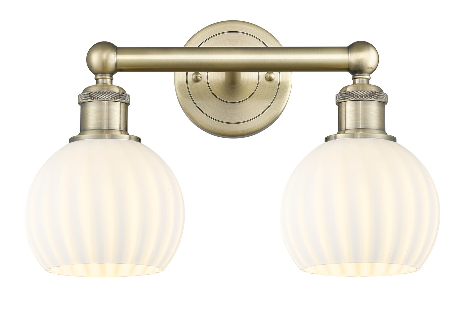 Two Light Bath Vanity by Innovations - Edison Collection, Antique Brass Finish - 616-2W-AB-G1217-6WV