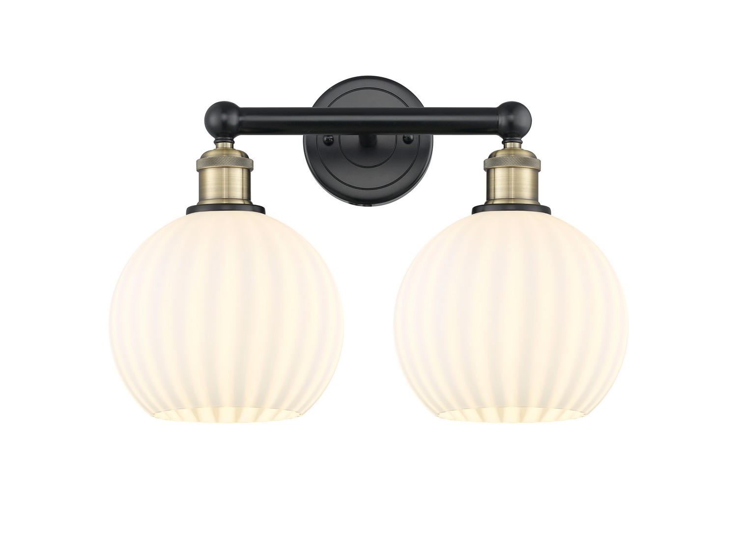 Two Light Bath Vanity by Innovations - Edison Collection, Black Antique Brass Finish - 616-2W-BAB-G1217-8WV