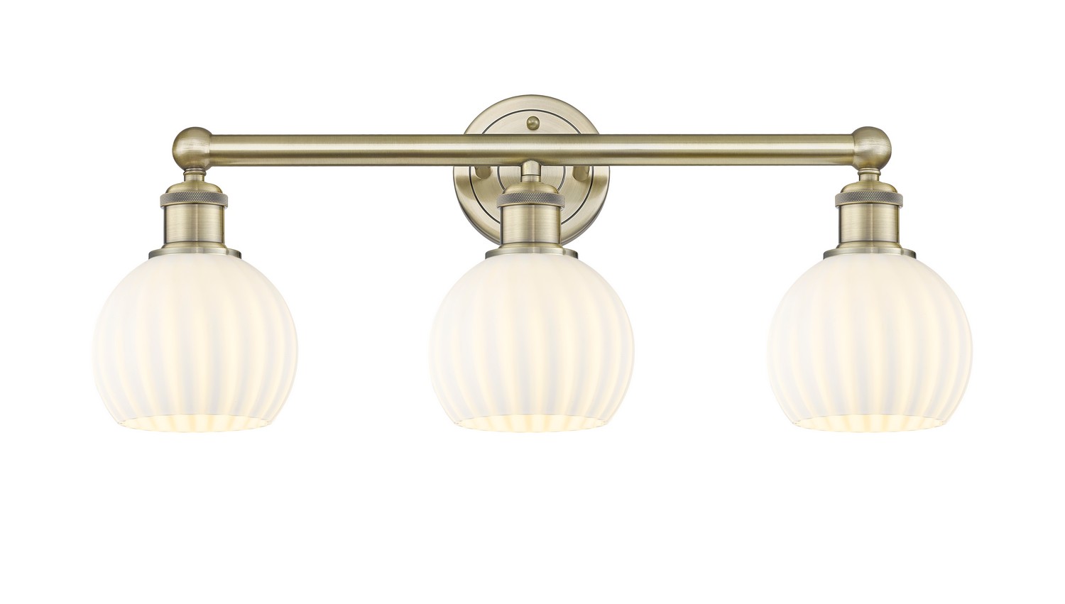 Three Light Bath Vanity by Innovations - Edison Collection, Antique Brass Finish - 616-3W-AB-G1217-6WV