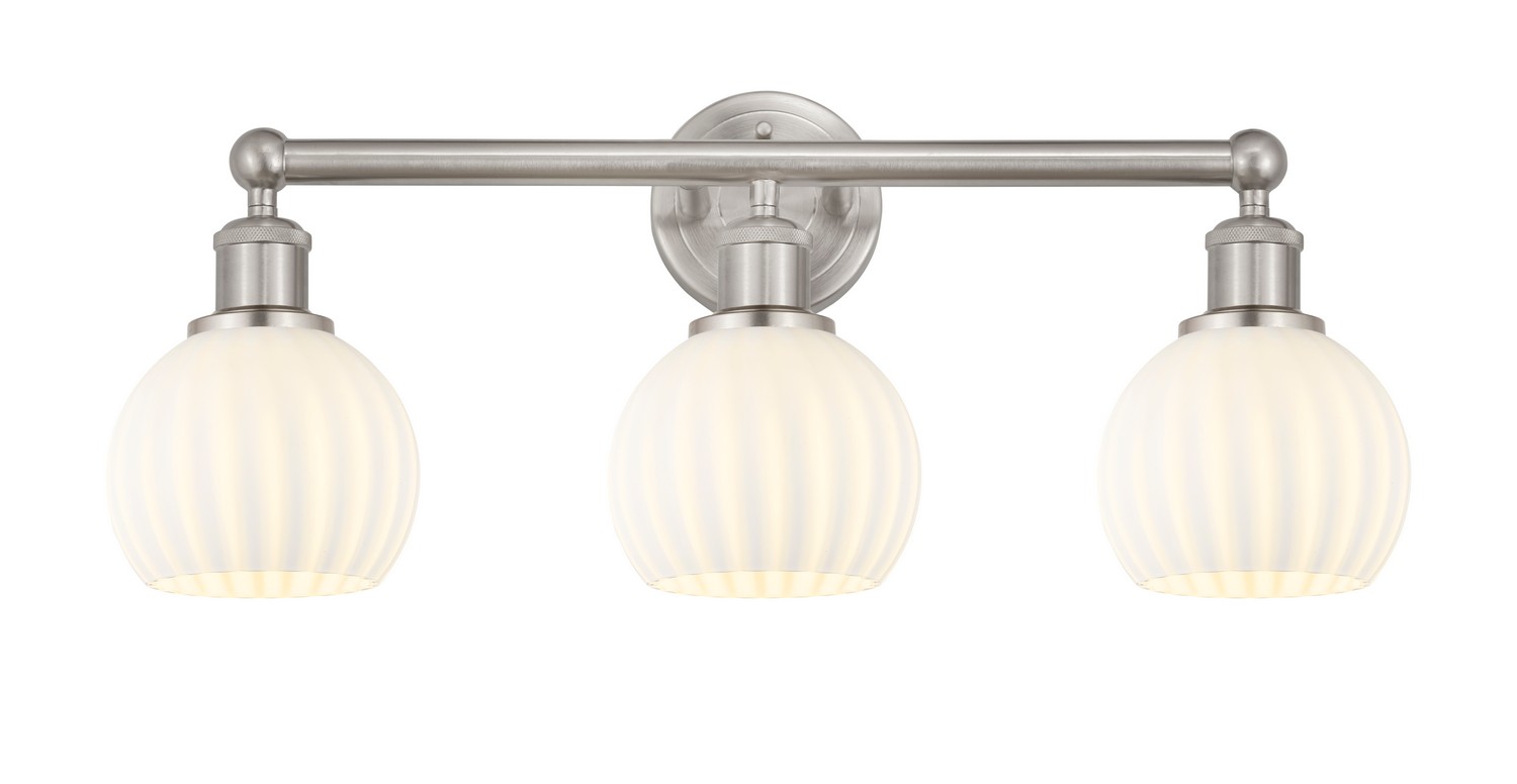 Three Light Bath Vanity by Innovations - Edison Collection, Brushed Satin Nickel Finish - 616-3W-SN-G1217-6WV