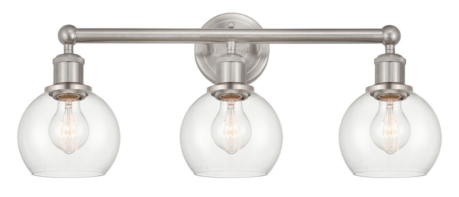 Three Light Bath Vanity by Innovations - Edison Collection, Brushed Satin Nickel Finish - 616-3W-SN-G122-6