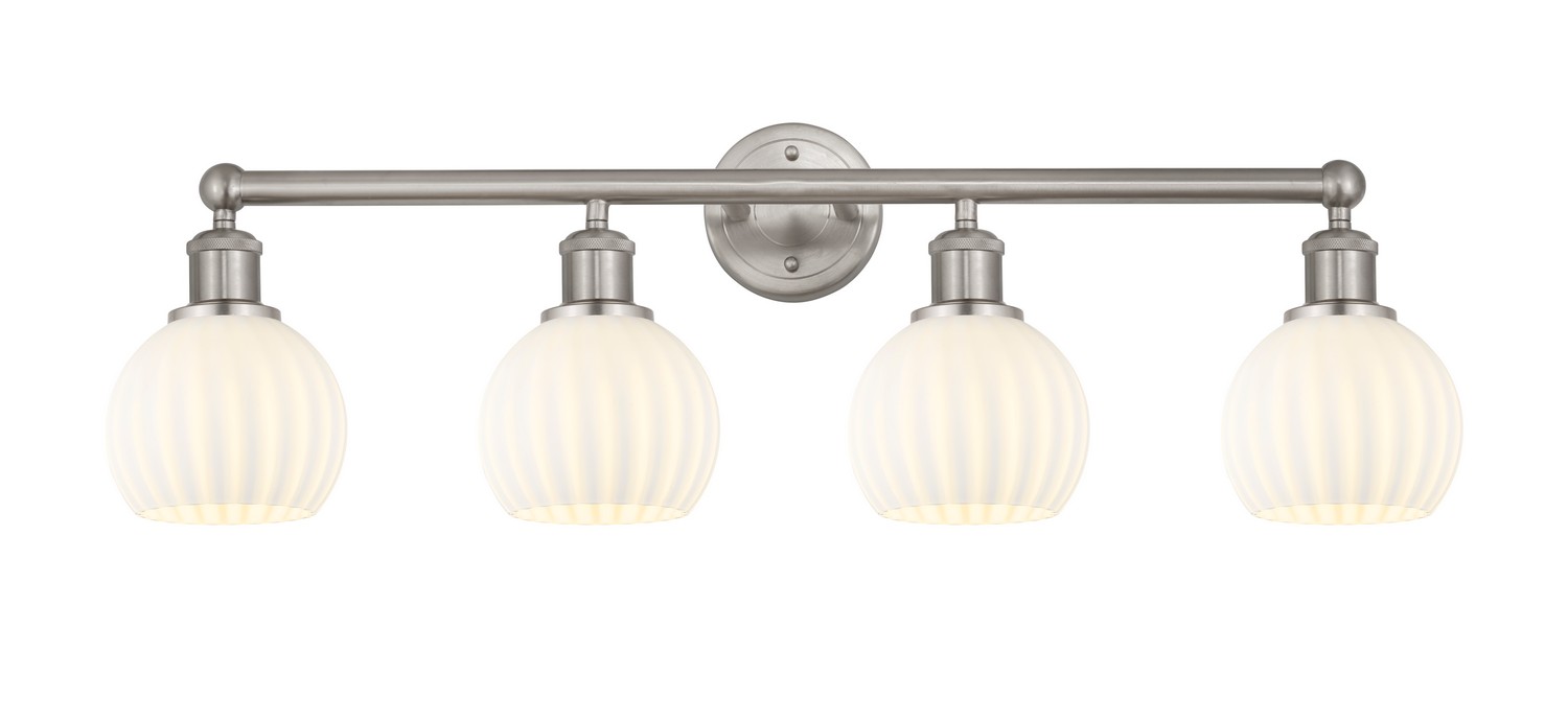 Four Light Bath Vanity by Innovations - Edison Collection, Brushed Satin Nickel Finish - 616-4W-SN-G1217-6WV