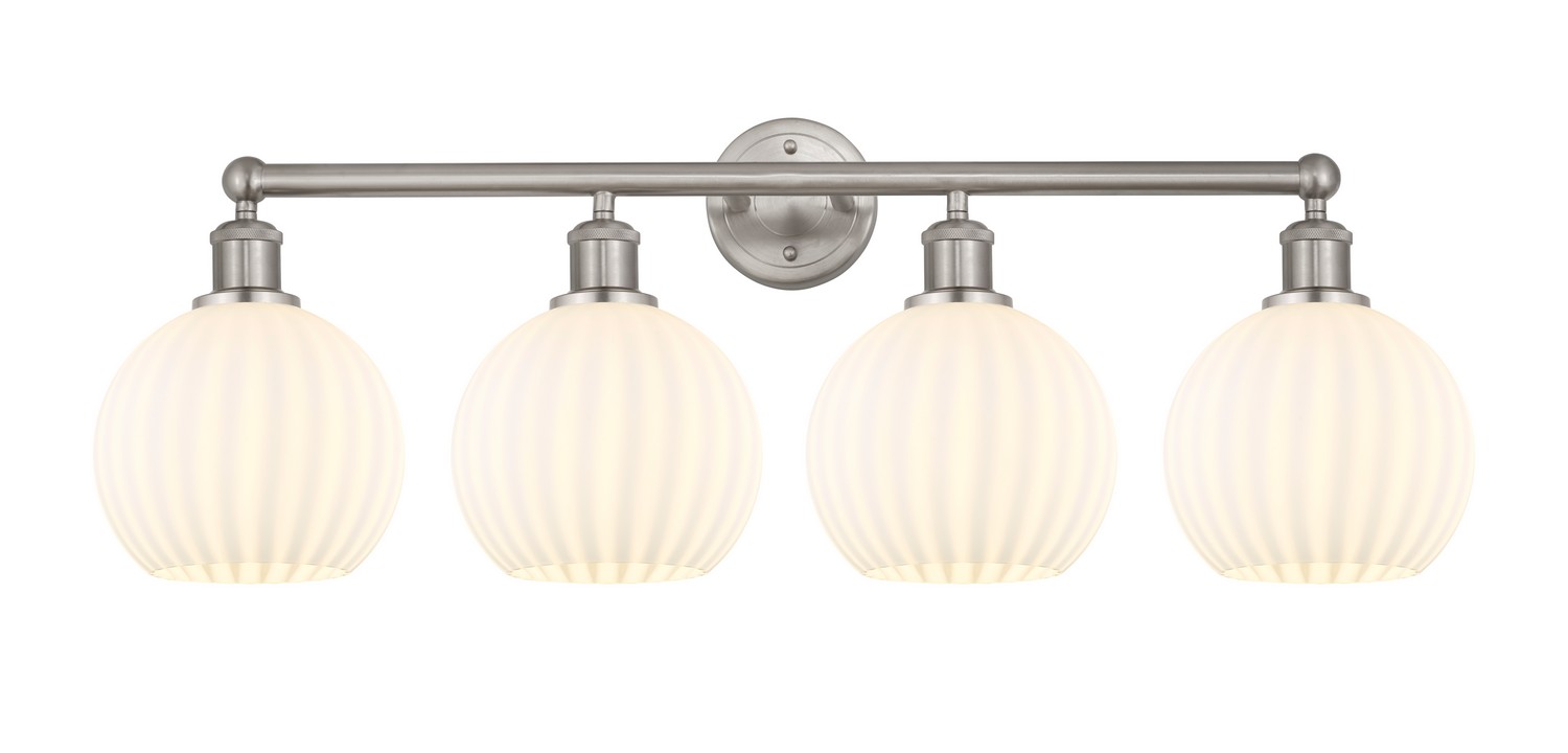 Four Light Bath Vanity by Innovations - Edison Collection, Satin Nickel Finish - 616-4W-SN-G1217-8WV