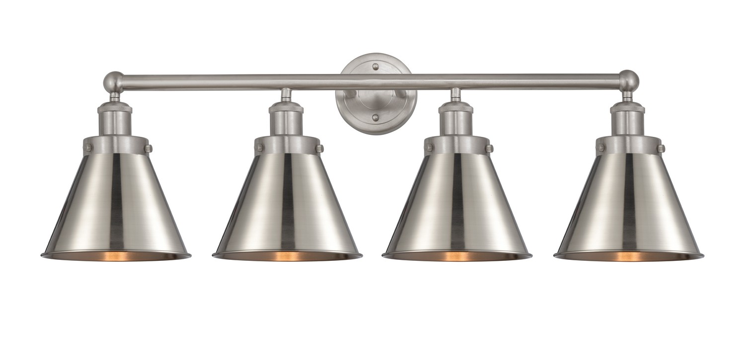 Four Light Bath Vanity by Innovations - Edison Collection, Brushed Satin Nickel Finish - 616-4W-SN-M13-SN