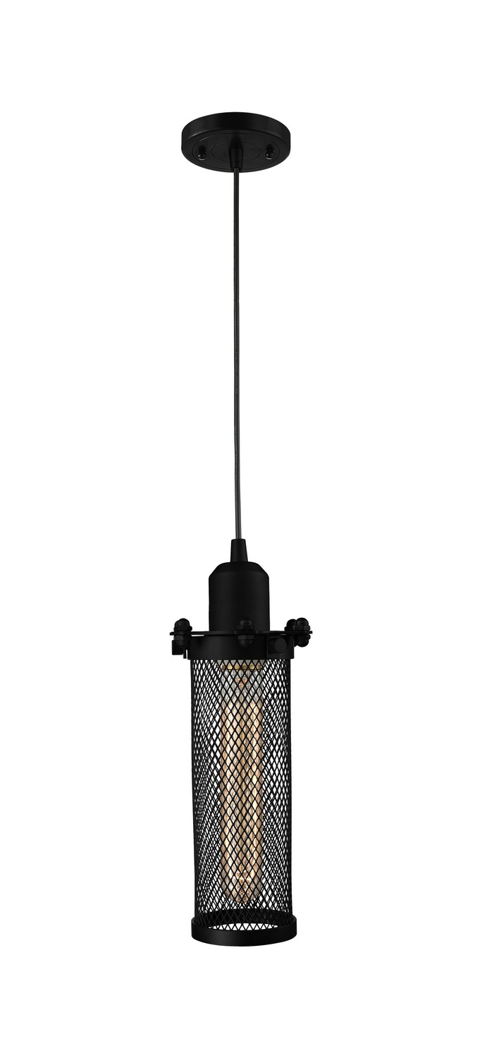 One Light Mini Pendant by Innovations - Austere Collection, Matte Black Finish - 900-1P-BK-CE216-BK