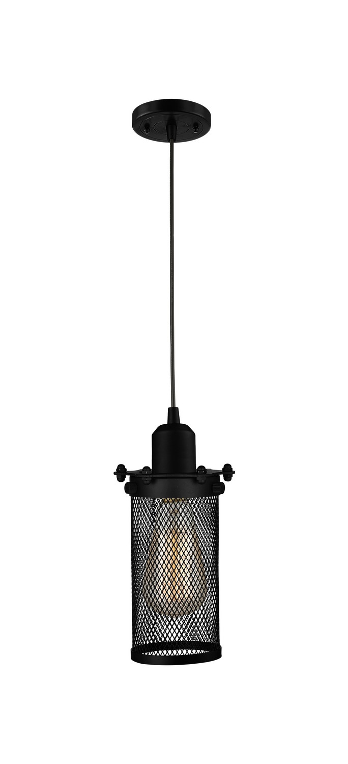 One Light Mini Pendant by Innovations - Austere Collection, Matte Black Finish - 900-1P-BK-CE219-BK