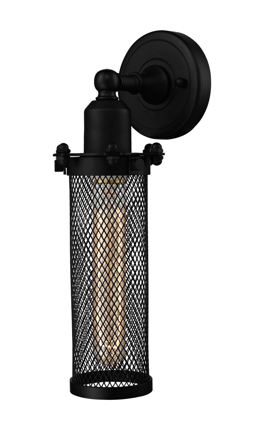 One Light Wall Sconce by Innovations - Austere Collection, Matte Black Finish - 900-1W-BK-CE216-BK