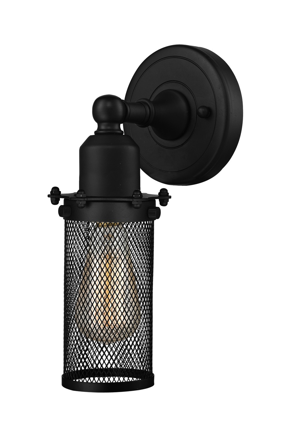 One Light Wall Sconce by Innovations - Austere Collection, Matte Black Finish - 900-1W-BK-CE219-BK